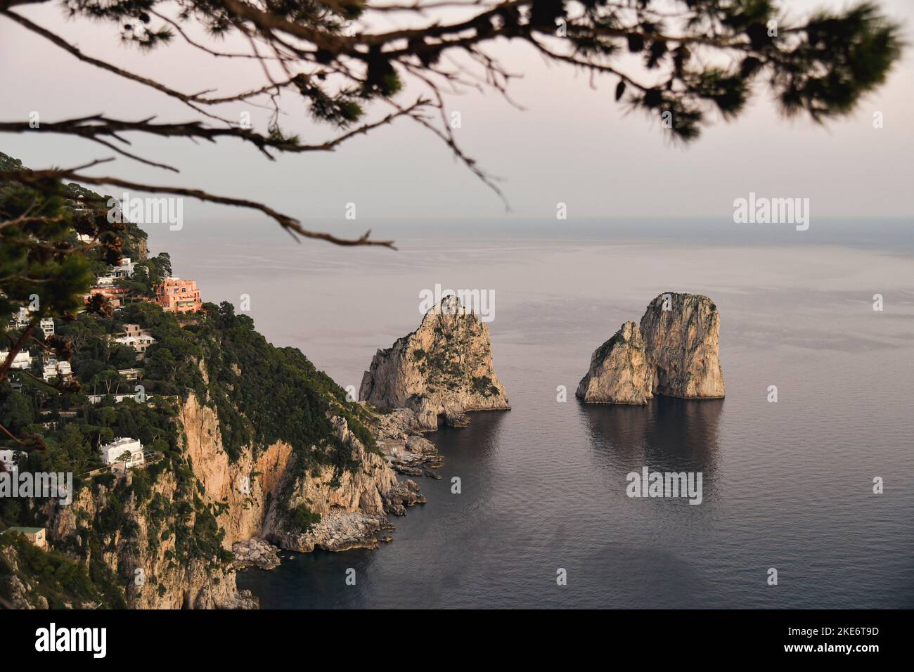 Sonnenuntergang in Punta Cannone, Capri, Italien Stockfoto