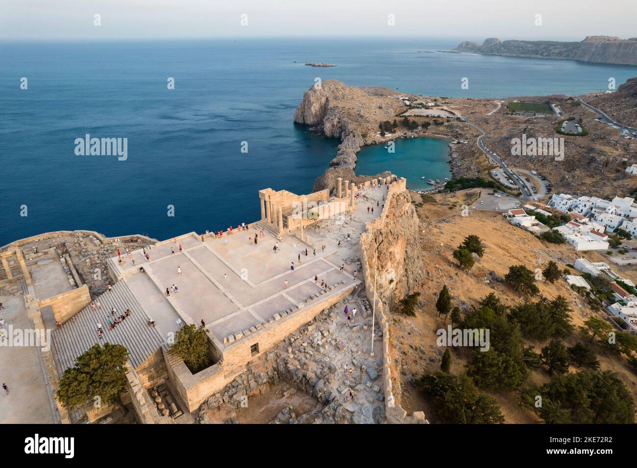 Lindos Antike Akropolis, Rhodos. Stockfoto