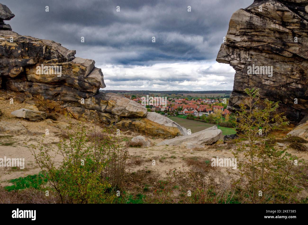 Teufelsmauer im Harz Deutschland Stockfoto