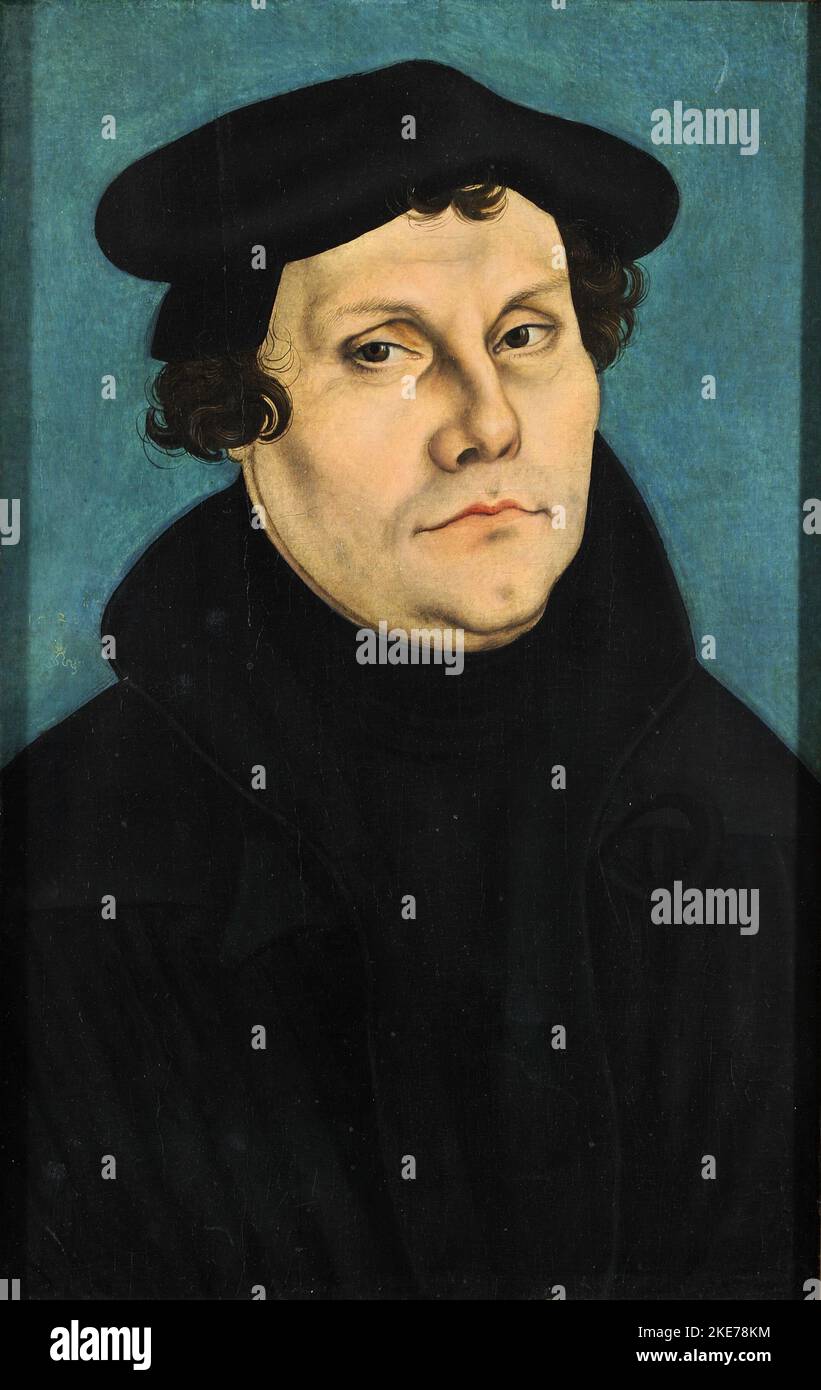 Martin Luther, 1528, Gemälde von Lucas Cranach dem Älteren, Martin Luther (1483 – 1546) deutscher Priester, Theologe und Autor Stockfoto