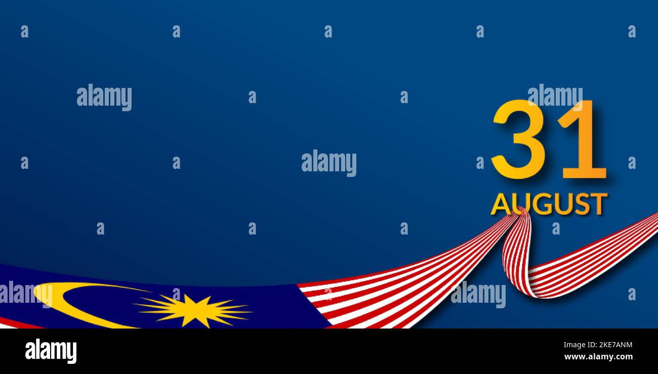 banner für den tag der Unabhängigkeit malaysias. Hintergrundpräsentation. Hintergrunddesign. Minimalistisches Design Stock Vektor