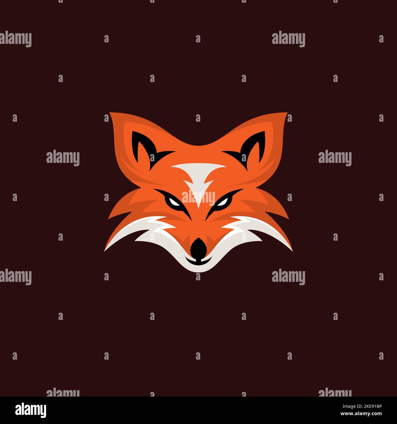 Fox Head Mascot Vector Design Stock Vektor