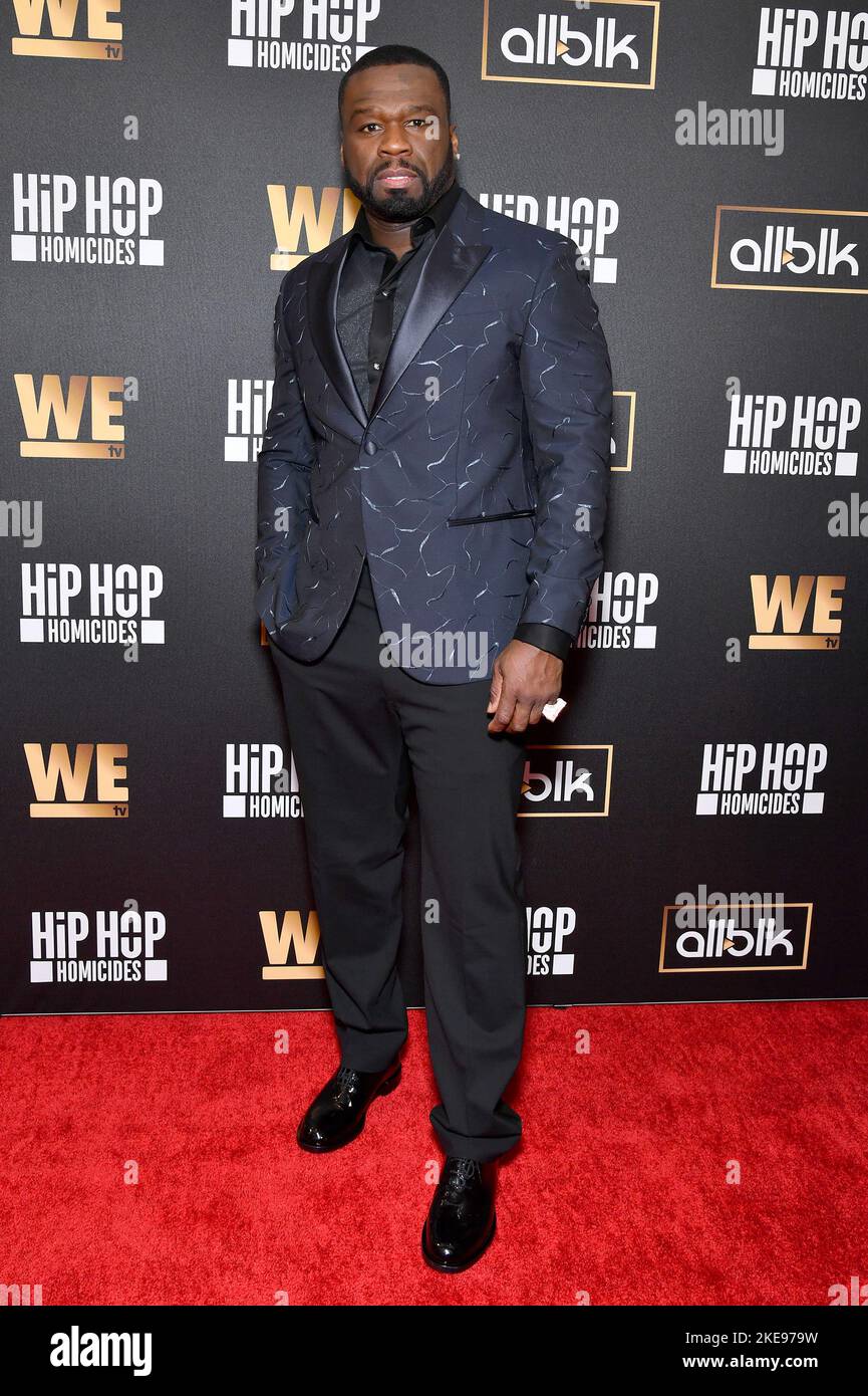 New York, USA. 10.. November 2022. Curtis - 50 Cent - Jackson nimmt an We TV's Hip Hop Homicides New York Premiere im Crosby Street Hotel, New York, NY, 10. November 2022 Teil. (Foto von Anthony Behar/Sipa USA) Quelle: SIPA USA/Alamy Live News Stockfoto