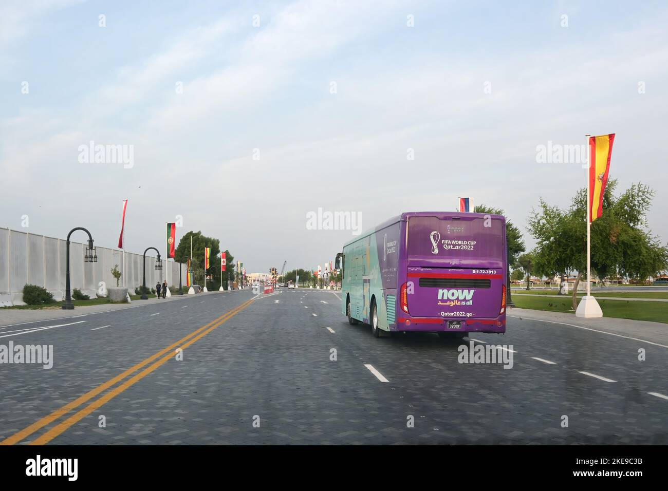 FIFA World Cup Qatar 2022 Busse. Doha Verkehr und Verkehr Stockfoto