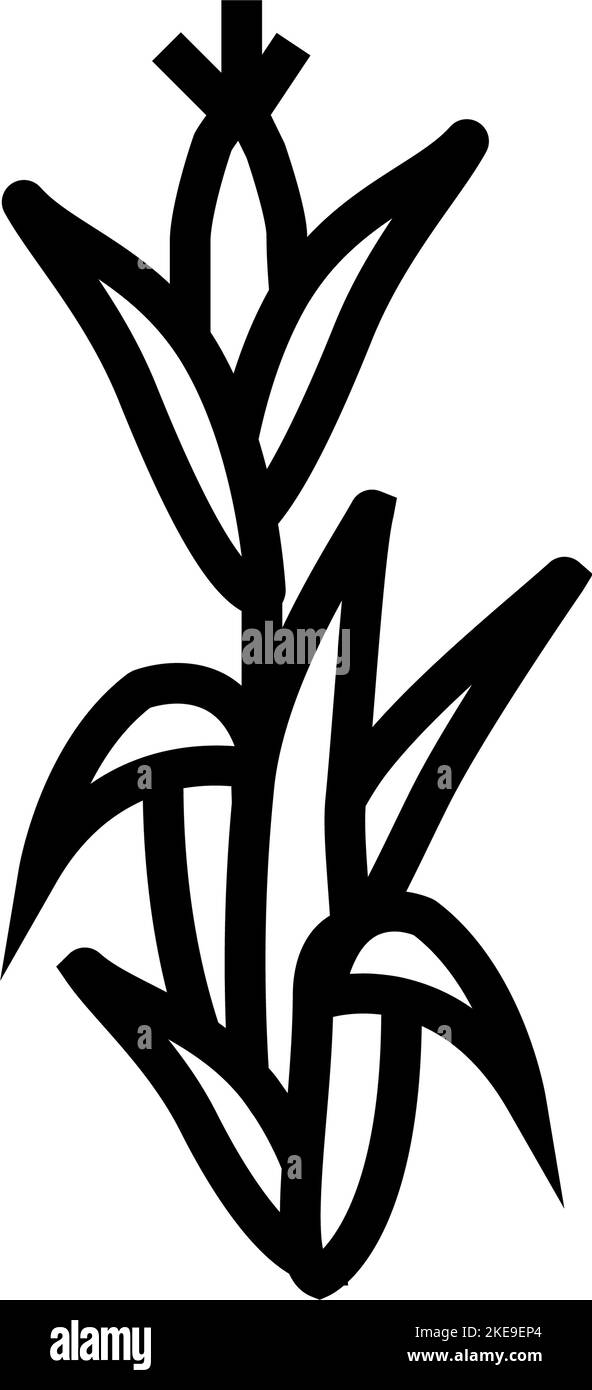 Abbildung des Symbols für grüne Linie der Maispflanze Stock Vektor