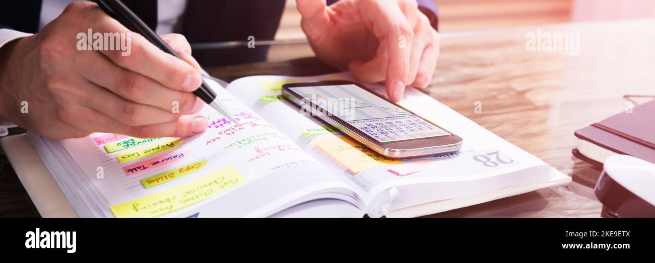 Wochenplan Und Business Plan-Aufgabenliste Für Mitarbeiter Stockfoto