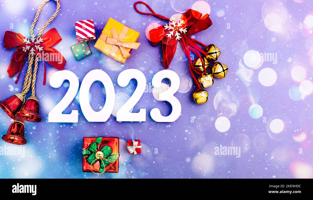 Frohe Weihnachten und ein glückliches neues Jahr Konzept . Frohe Weihnachten und ein glückliches neues Jahr 2023 Stockfoto