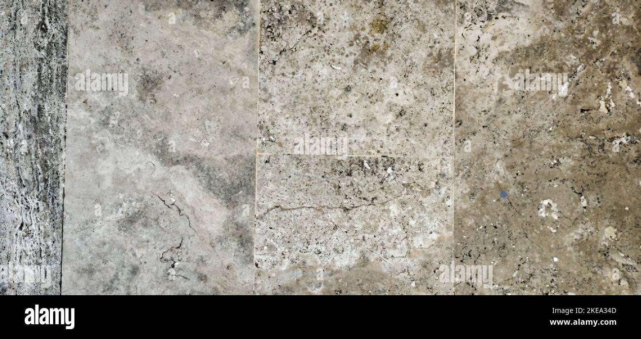 Echtes Marmorfußboden-Muster neu und sauberer Zustand als Hintergrund. Gitterlinie und Raum der Marmorstruktur. Inneneinrichtung mit Marmorfußboden Stockfoto