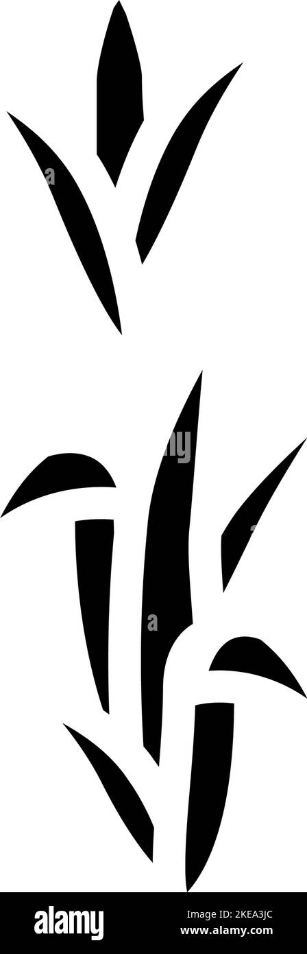 Abbildung des Symbols für grüne Glyphen von Maispflanzen Stock Vektor