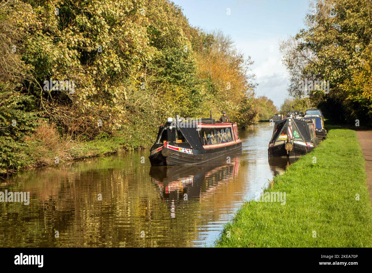 Narrowboats auf dem Shropshire Union Canal in Nantwich Chethire Stockfoto