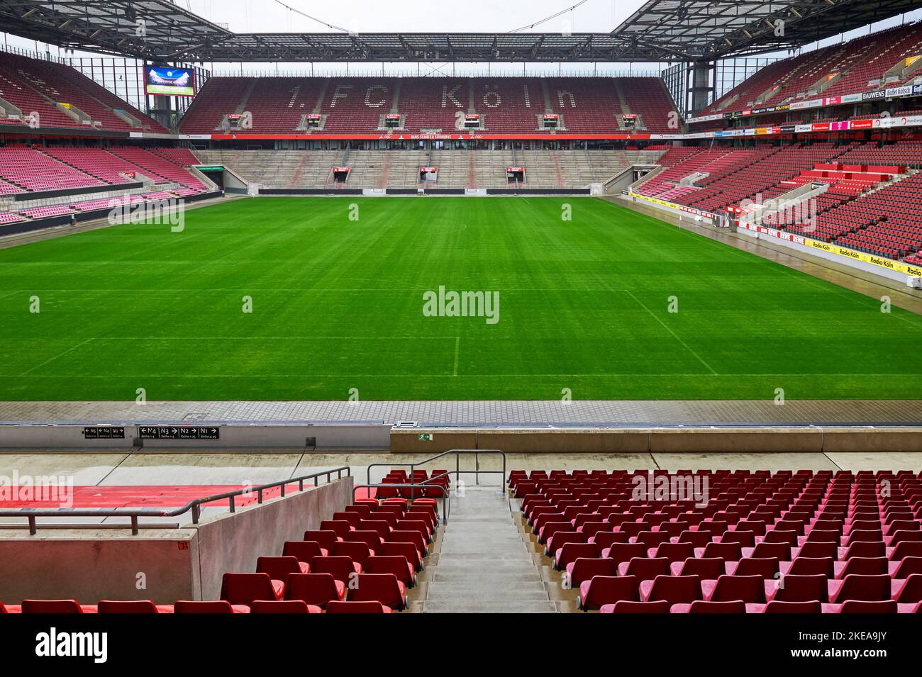 Besuch des RheinEnergiestadions - der offizielle Spielplatz des FC Köln Stockfoto