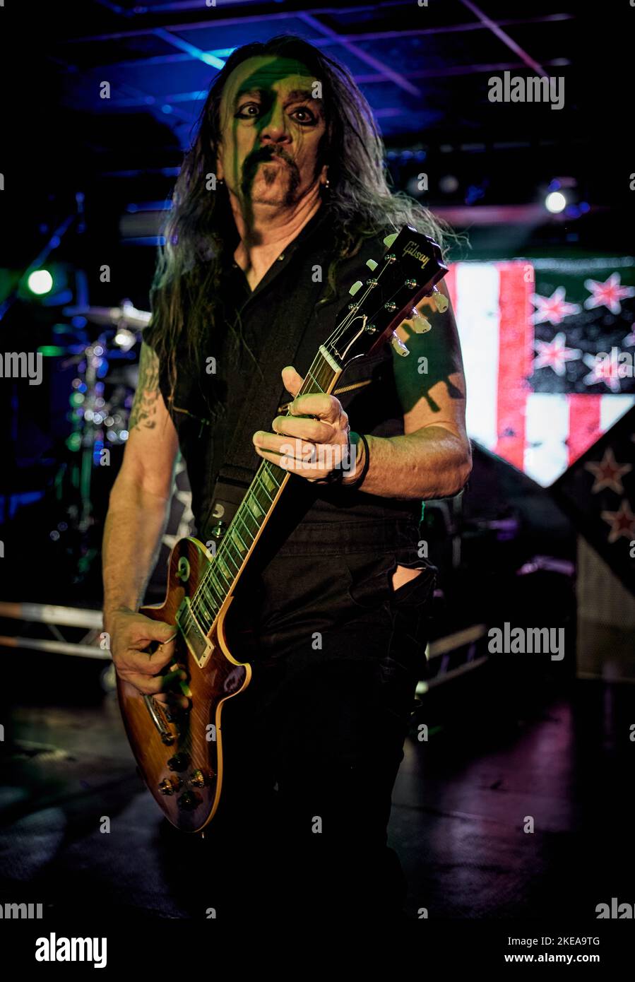 US Rock Legends SKID ROW, Live-Auftritt in Hard Rock Hell XV, November 2022, Fotos von John Lambeth. Stockfoto