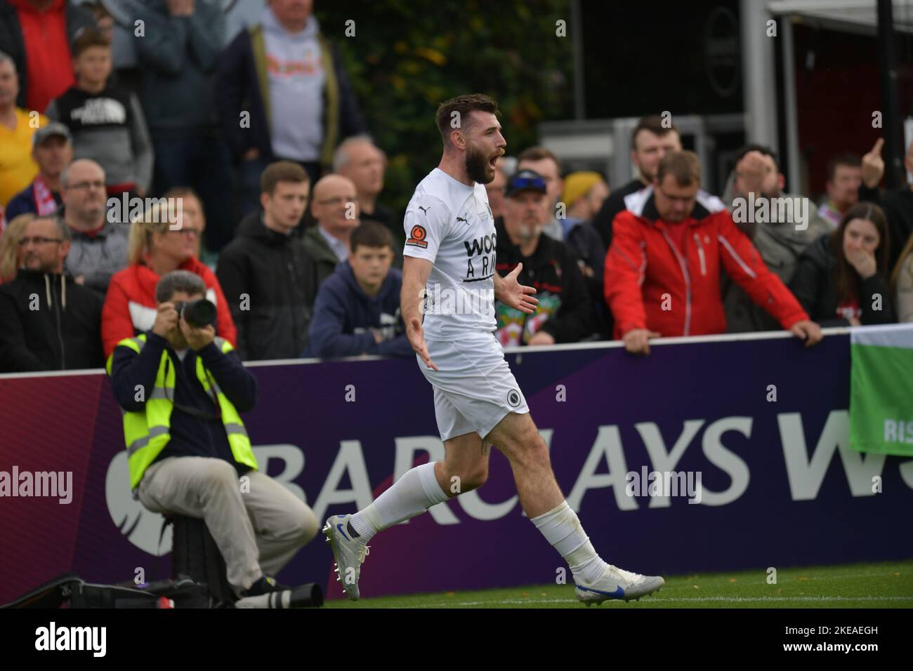 DANNY NEWTON BOREHAM WOOD FC, Boreham Wood gegen Wrexham Stadium Meadow Park Vanarama National League 22.. Oktober 2022 Stockfoto