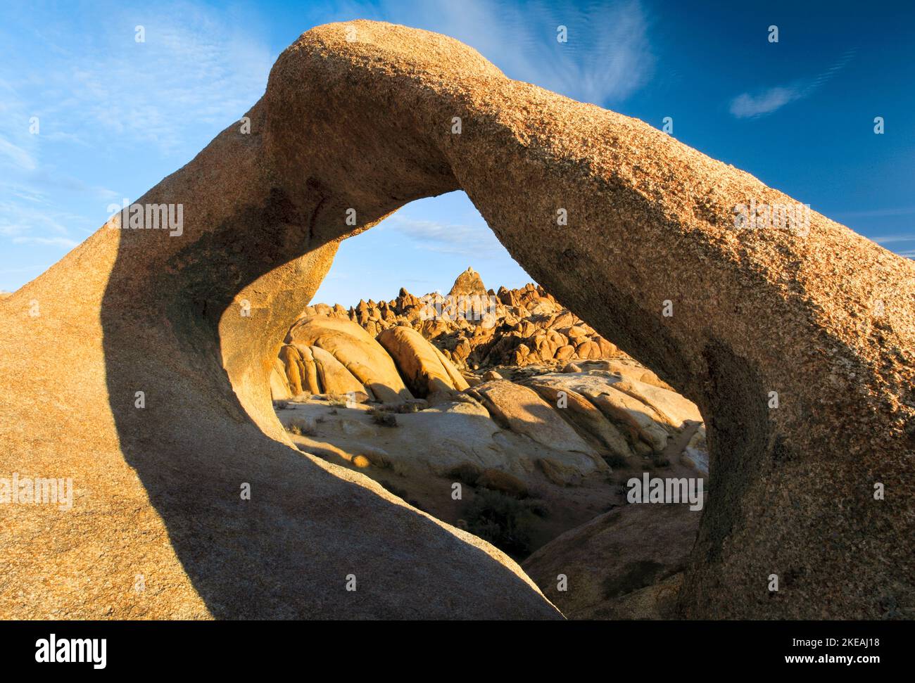 Mobius Arch, Granitbogen, Alabama Hills, Lone Pine, USA, Kalifornien, Sierra Nevada Stockfoto