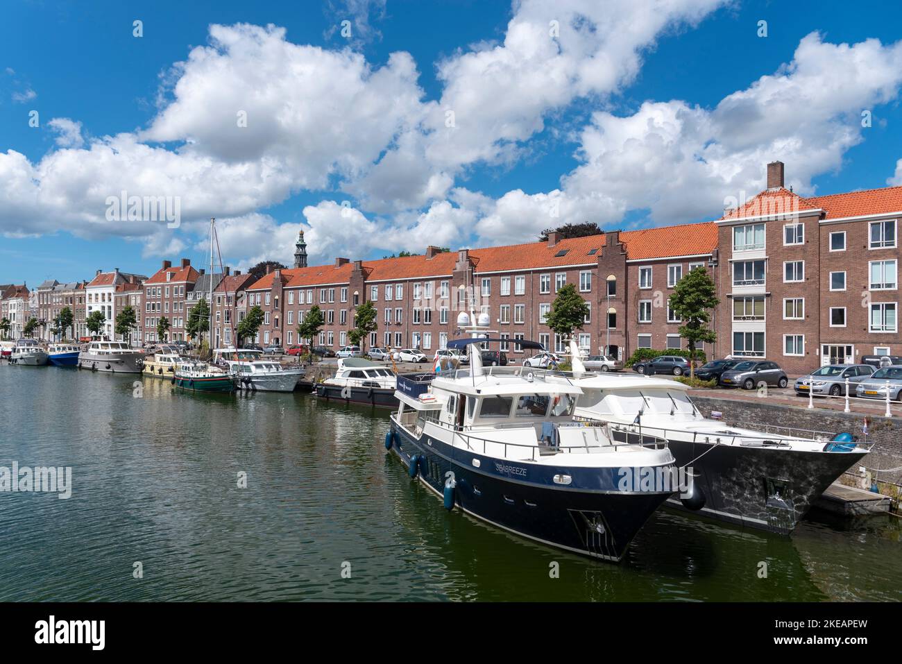 Stadtbild am Rouaansekaai, Middelburg, Zeeland, Niederlande, Europa Stockfoto