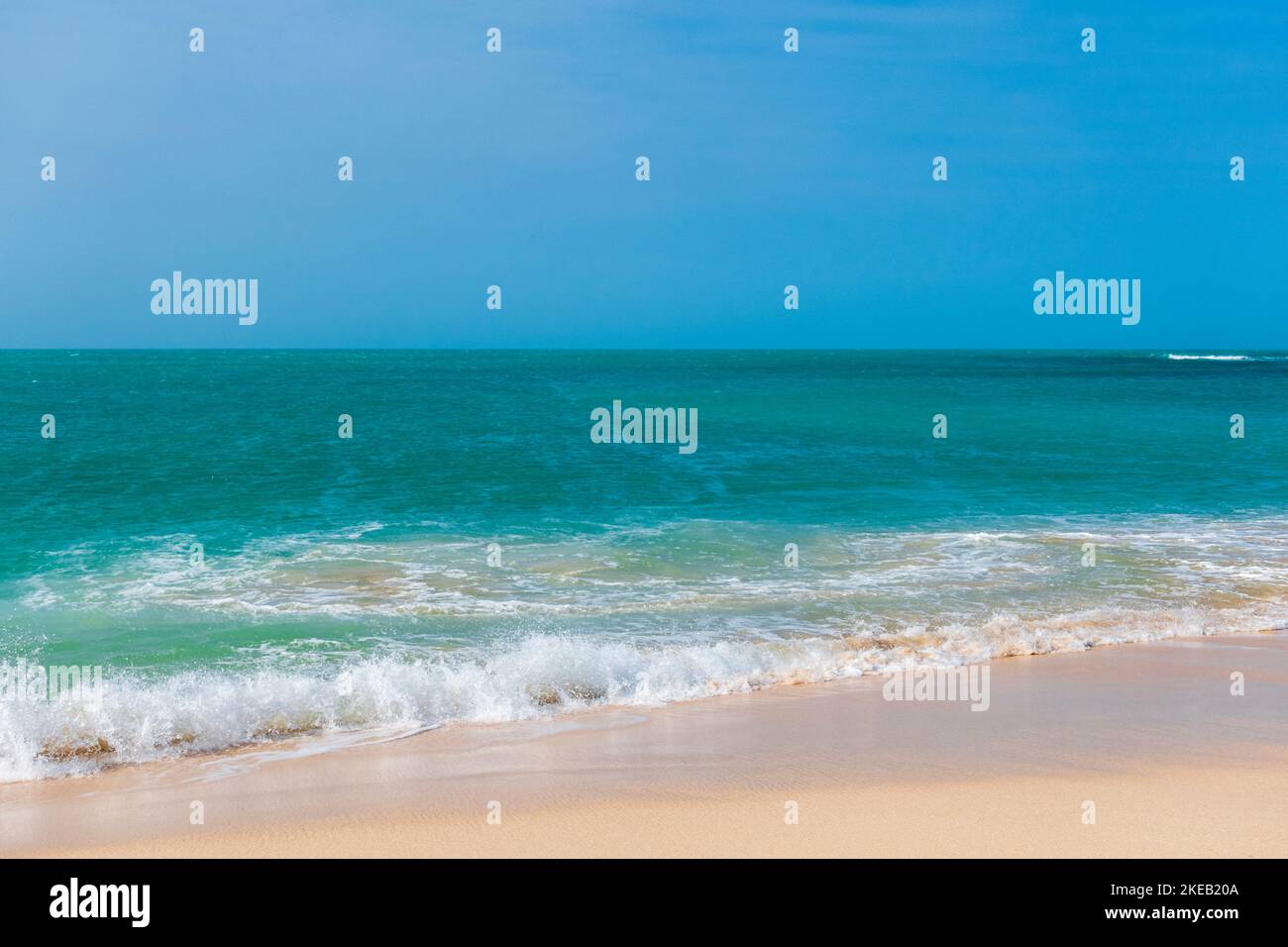 Idealyc Sandstrand Szene auf Struisbaai in der Overberg, Western Cape, Südafrika. Stockfoto
