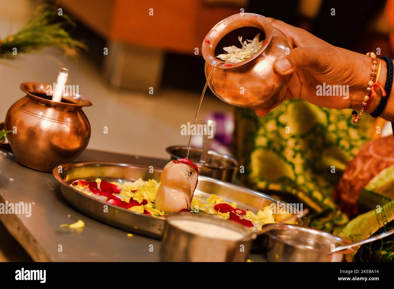 Eine rituelle Kultur Mandap für indische Hochzeitszeremonie Stockfoto