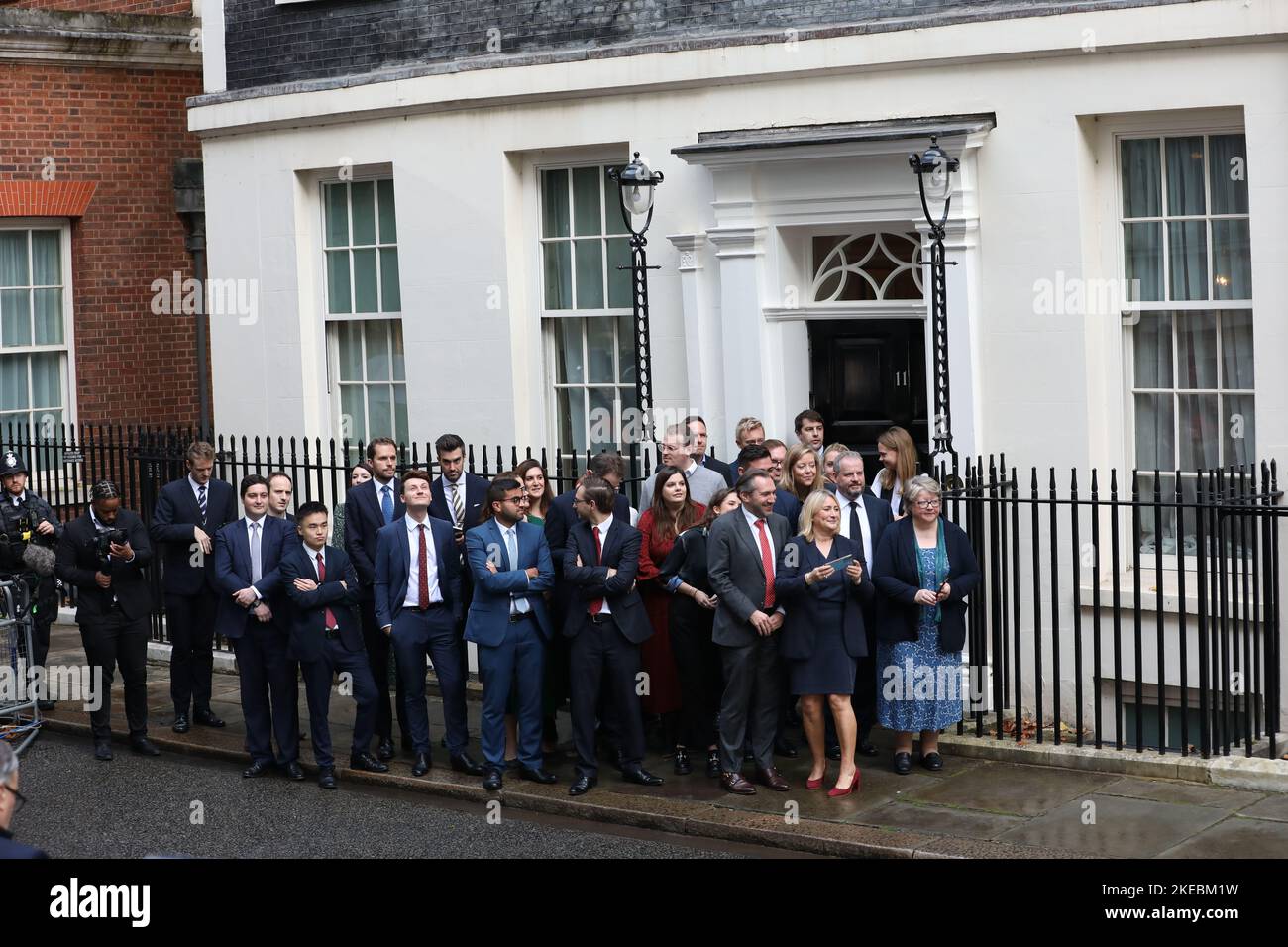 Das Kabinett von Liz Truss in der Downing Street 10, bevor es zum letzten Mal aufging. Stockfoto