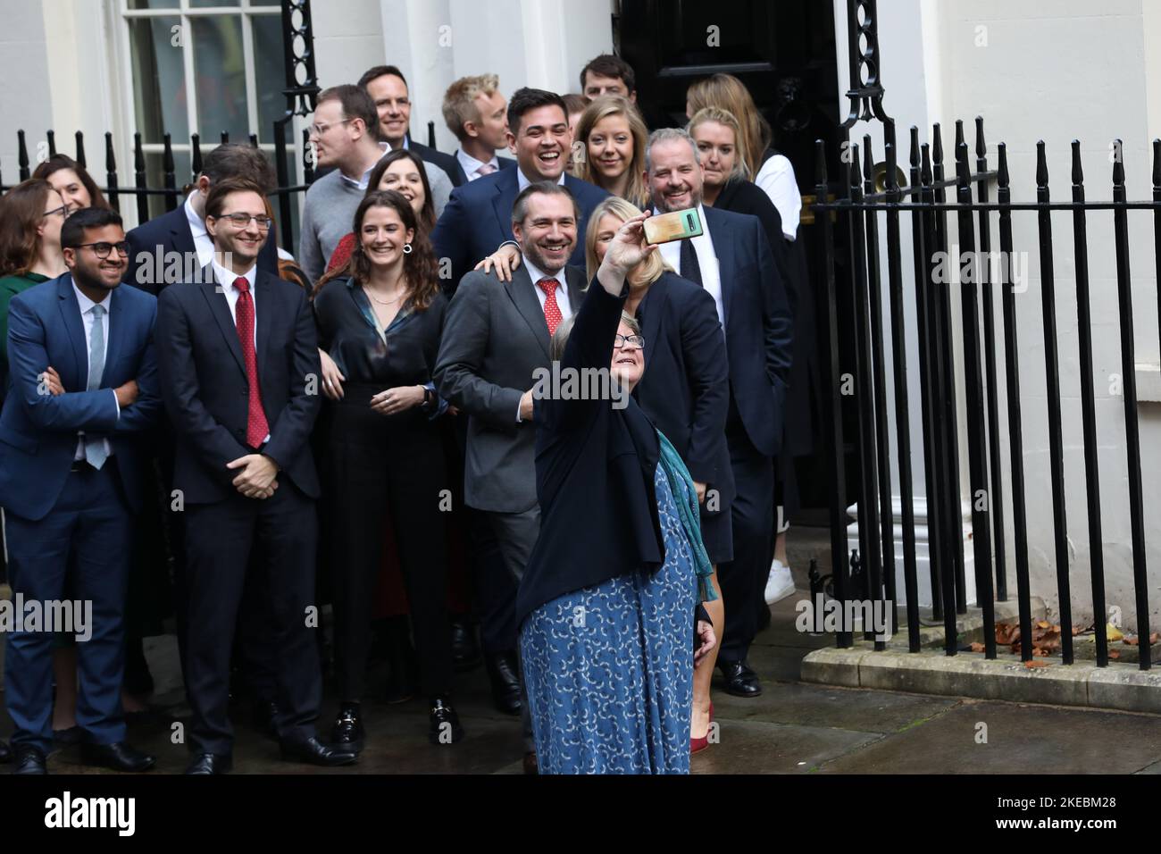 Das Kabinett von Liz Truss in der Downing Street 10, bevor es zum letzten Mal aufging. Stockfoto