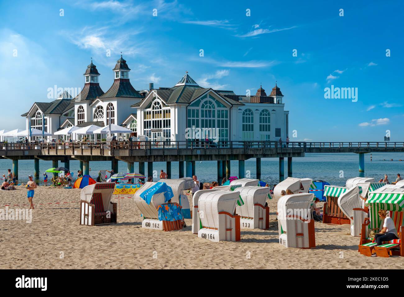 Die Sellin-Seebrücke, Ostseebad Sellin, Rügen, Mecklenburg-Vorpommern, Deutschland, Europa Stockfoto