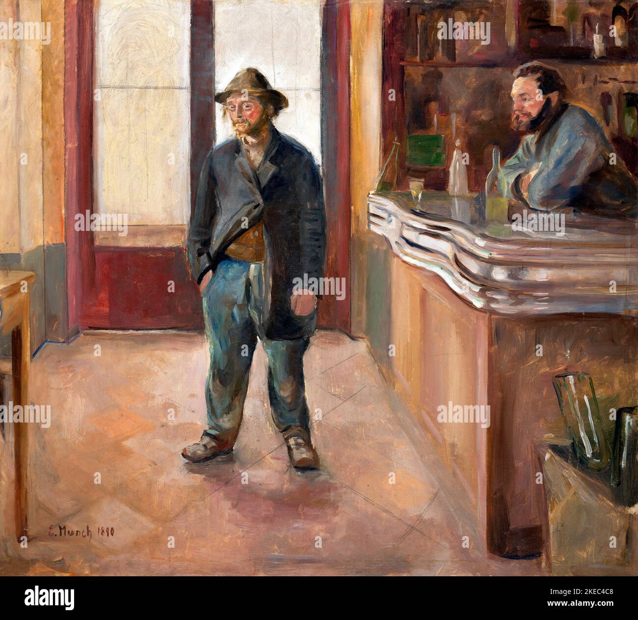 In the Tavern von Edvard Munch (1863-1944), Öl auf Leinwand, 1890 Stockfoto