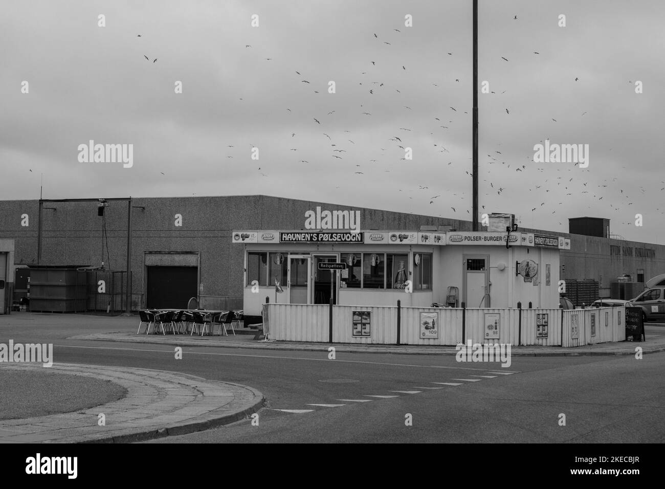 Fastfood-Restaurant in Hvide Sande, Dänemark Stockfoto