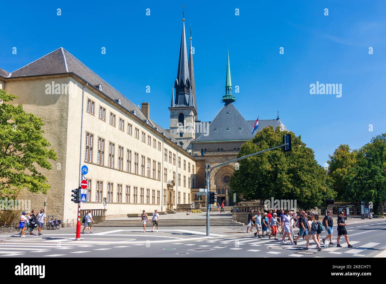 Luxemburg-Stadt (Lëtzebuerg / Luxemburg), Kathedrale Notre-Dame in der Altstadt, Luxemburg Stockfoto