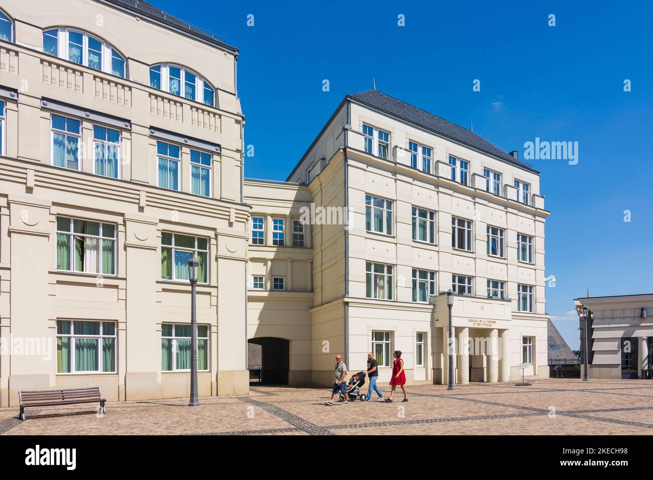 Luxemburg Stadt (Lëtzebuerg / Luxemburg), Cité judiciaire, Plateau St. Esprit (Gerichtsbezirk, Plateau St. Esprit) in der Altstadt, Luxemburg Stockfoto