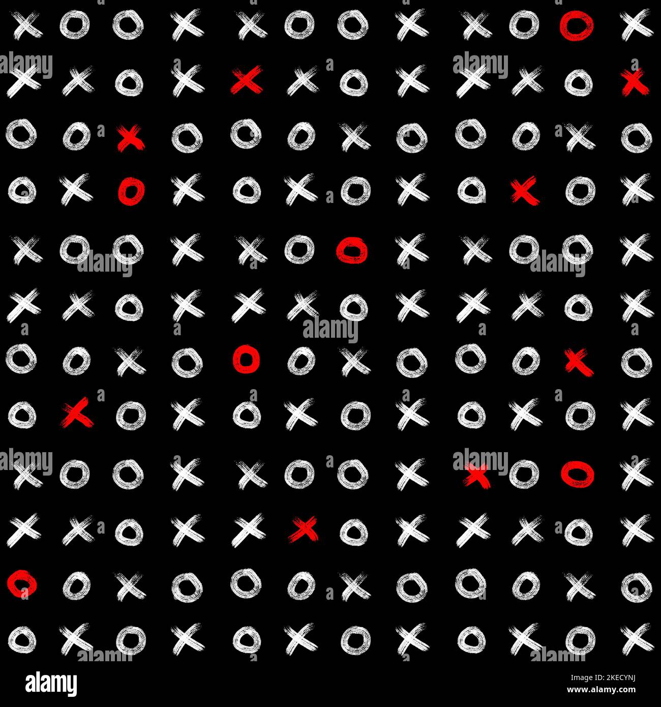 Nahtloses Muster mit x- und o-Buchstaben. Stockfoto