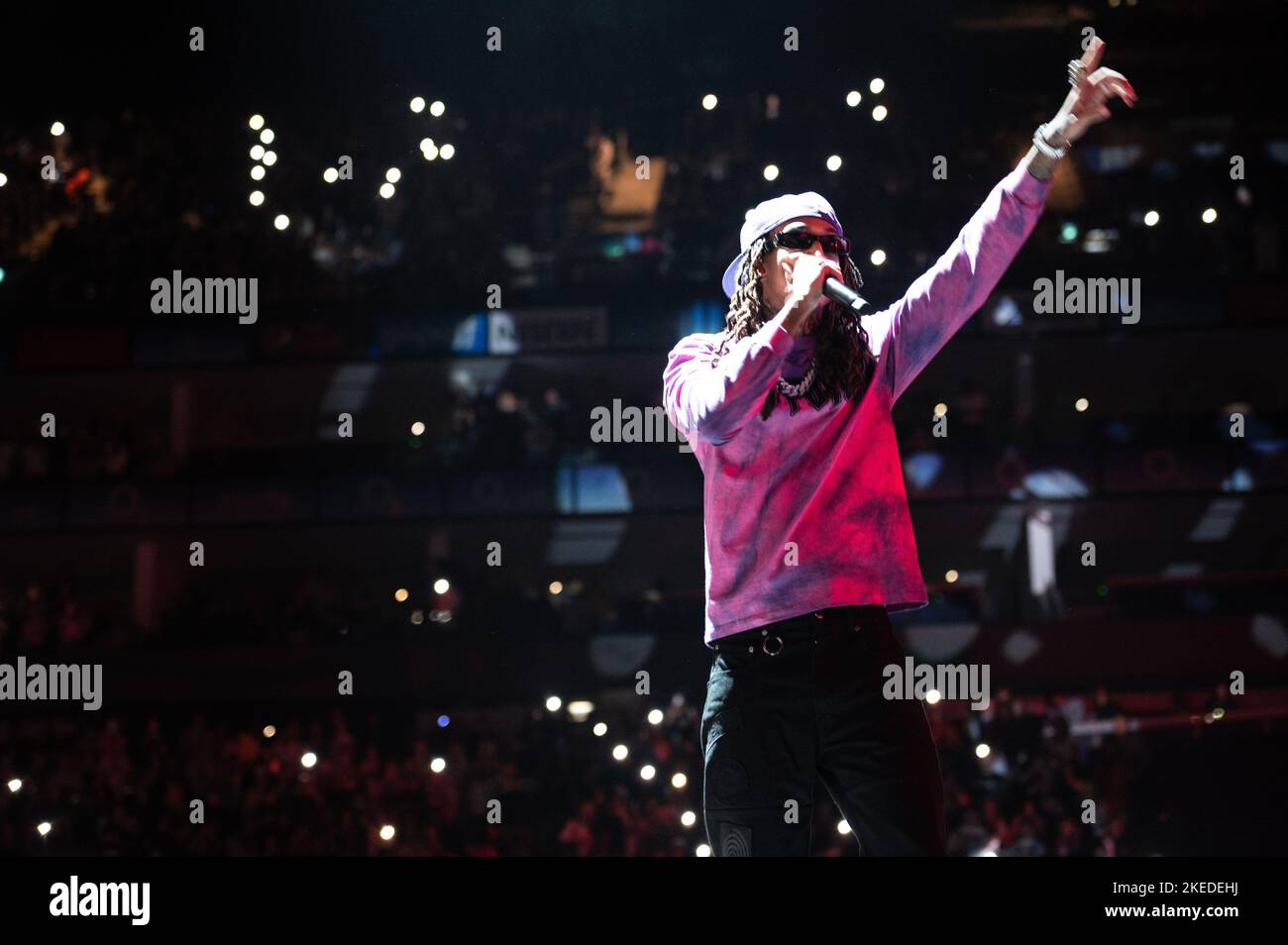 London, Großbritannien. 11.. November 2022. Young Adz von der britischen Hip-Hop-Gruppe D-Block Europe im Konzert während ihrer ‘Lap 5’-Tour auf der O2 in London Credit: John Barry/Alamy Live News Stockfoto