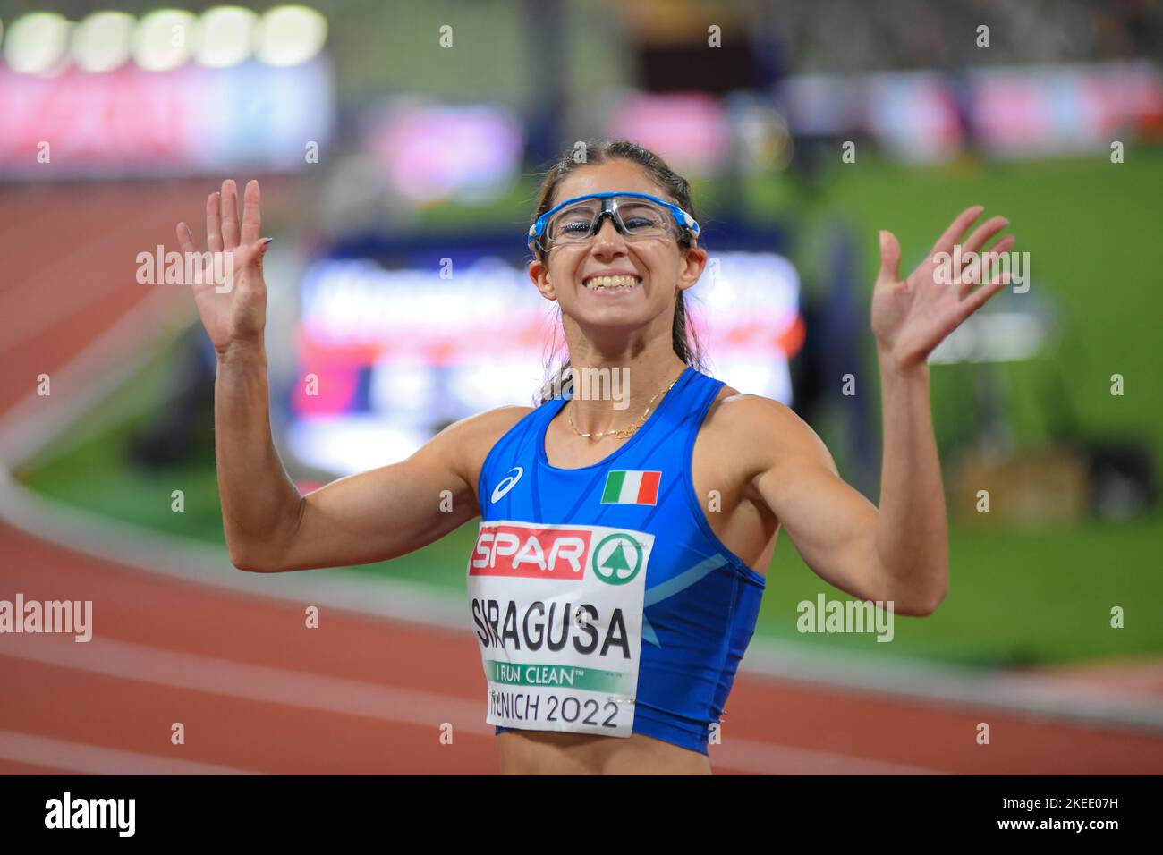 Irene Siragusa (Italien). 100m Frauen Halbfinale. Europameisterschaften München 2022 Stockfoto