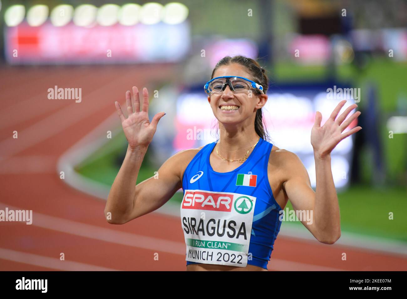 Irene Siragusa (Italien). 100m Frauen Halbfinale. Europameisterschaften München 2022 Stockfoto