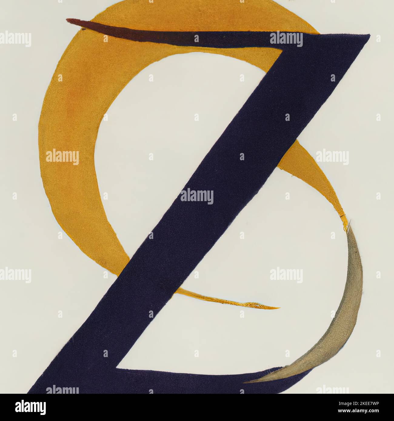 Die Buchstaben C und Z in einer Schrift im Stil von Klint AF sind von Hilma AF Klint inspiriert Stockfoto