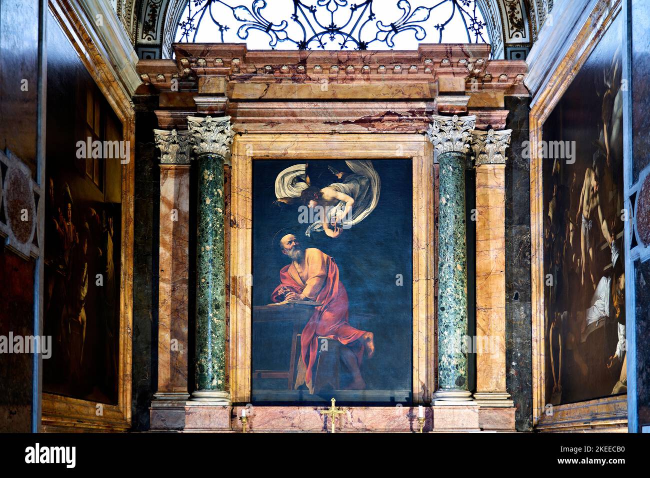 Rom Latium Italien. Die Kirche St. Louis der Franzosen. Die Inspiration des heiligen Matthäus von Caravaggio Stockfoto