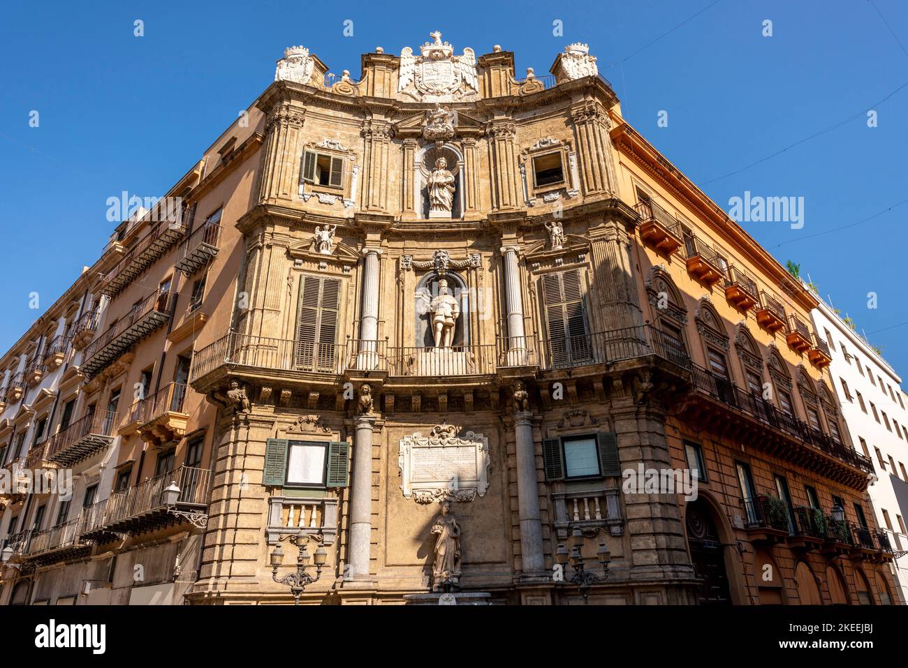 Quattro Canti, Palermo, Sizilien, Italien. Stockfoto