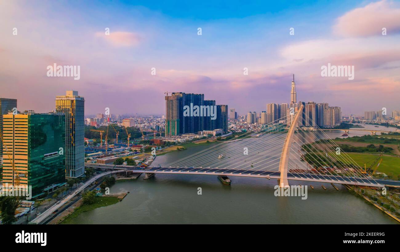 Schöne Landschaft von Ho Chi Minh Stadt Stockfoto