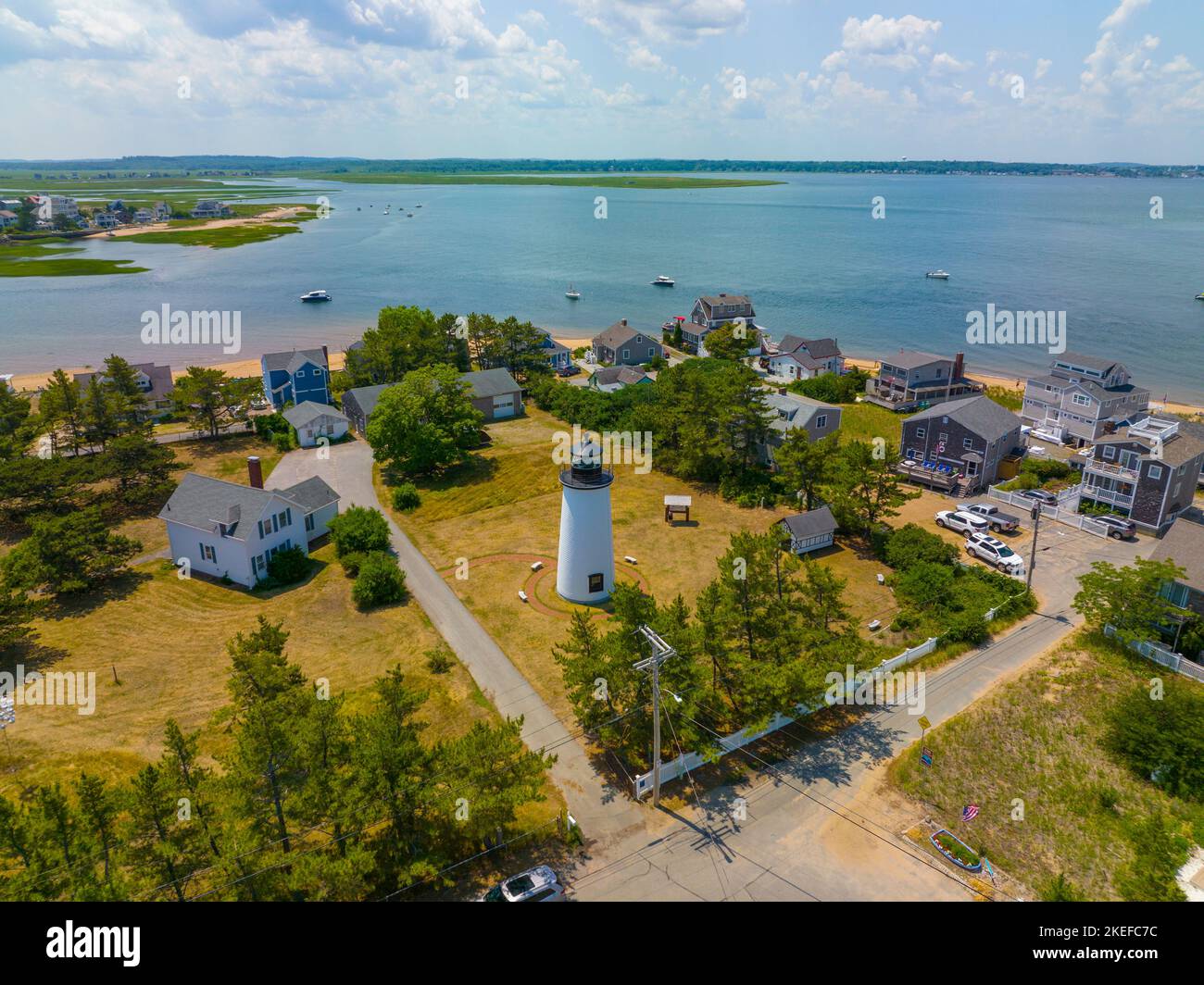 Plum Island Lighthouse, auch bekannt als Newburyport Harbour Lighthouse, wurde 1788 am nördlichen Punkt von Plum Island an der Mündung des Merrimack River nach ATL erbaut Stockfoto