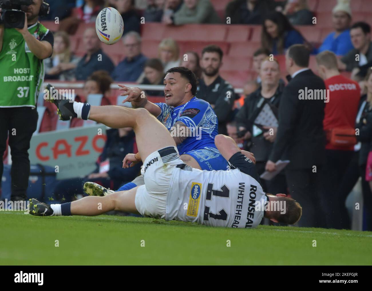 London, Großbritannien. 12.. November 2022. Rugby League World Cup 2021 Halbfinale zwischen England und Samoa in den Emiraten, Arsenal, London, Großbritannien am 12 2022. November (Foto von Craig Cresswell/Alamy Live News) Stockfoto