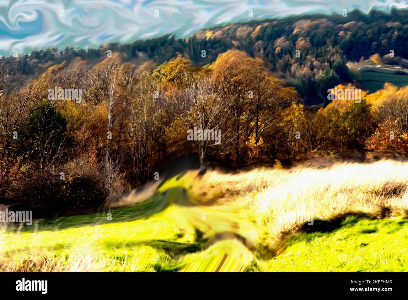 Herbstklima in den Bergen Stockfoto