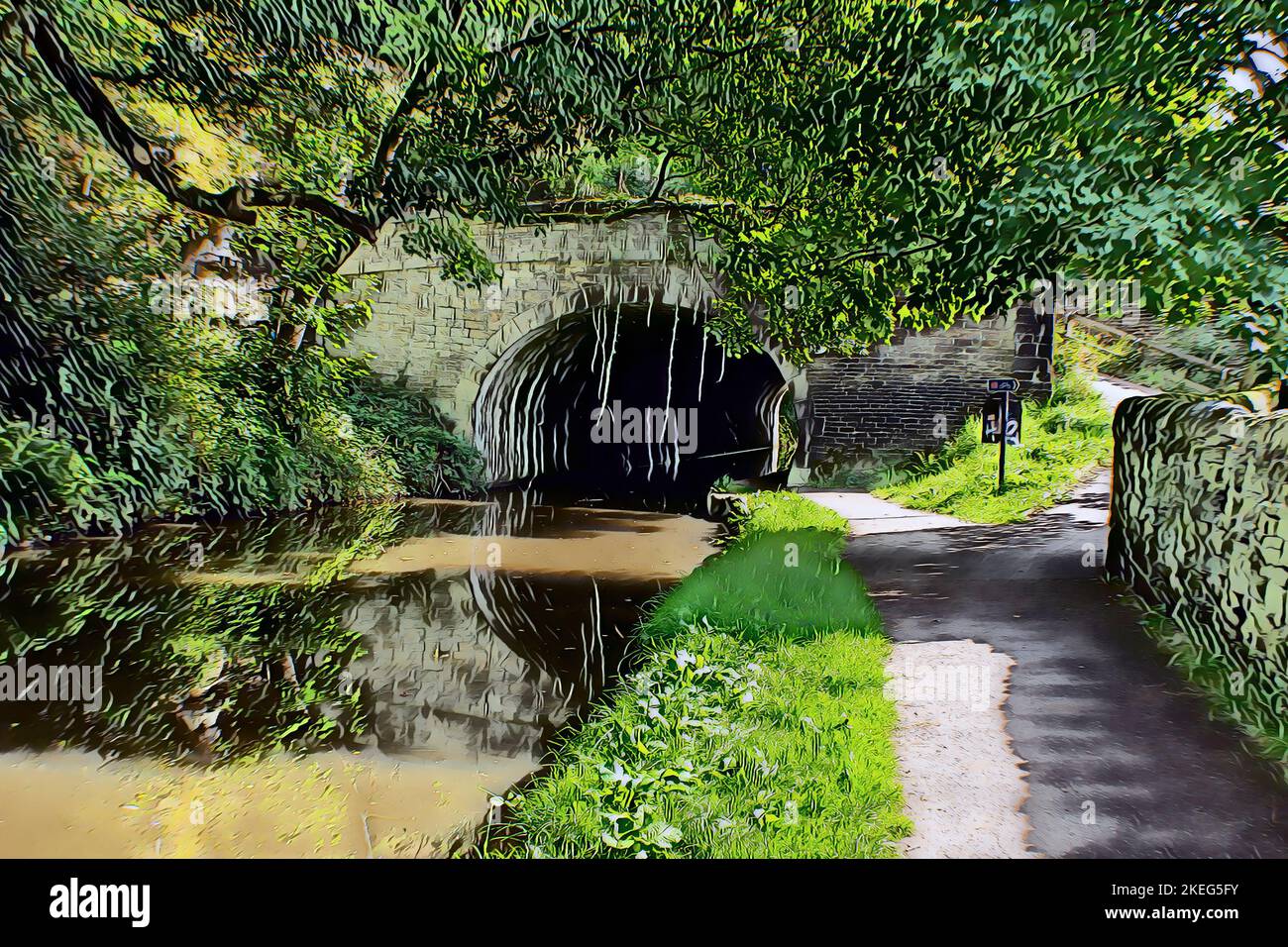 Hollins Tunnel am Rochdale Canal Stockfoto