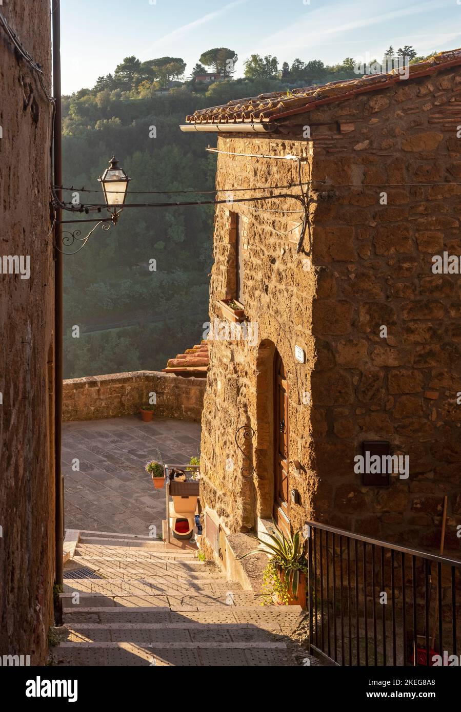 Altstadt Von Pitigliano - Jüdisches Ghetto Kleines Jerusalem, Toskana, Italien Stockfoto