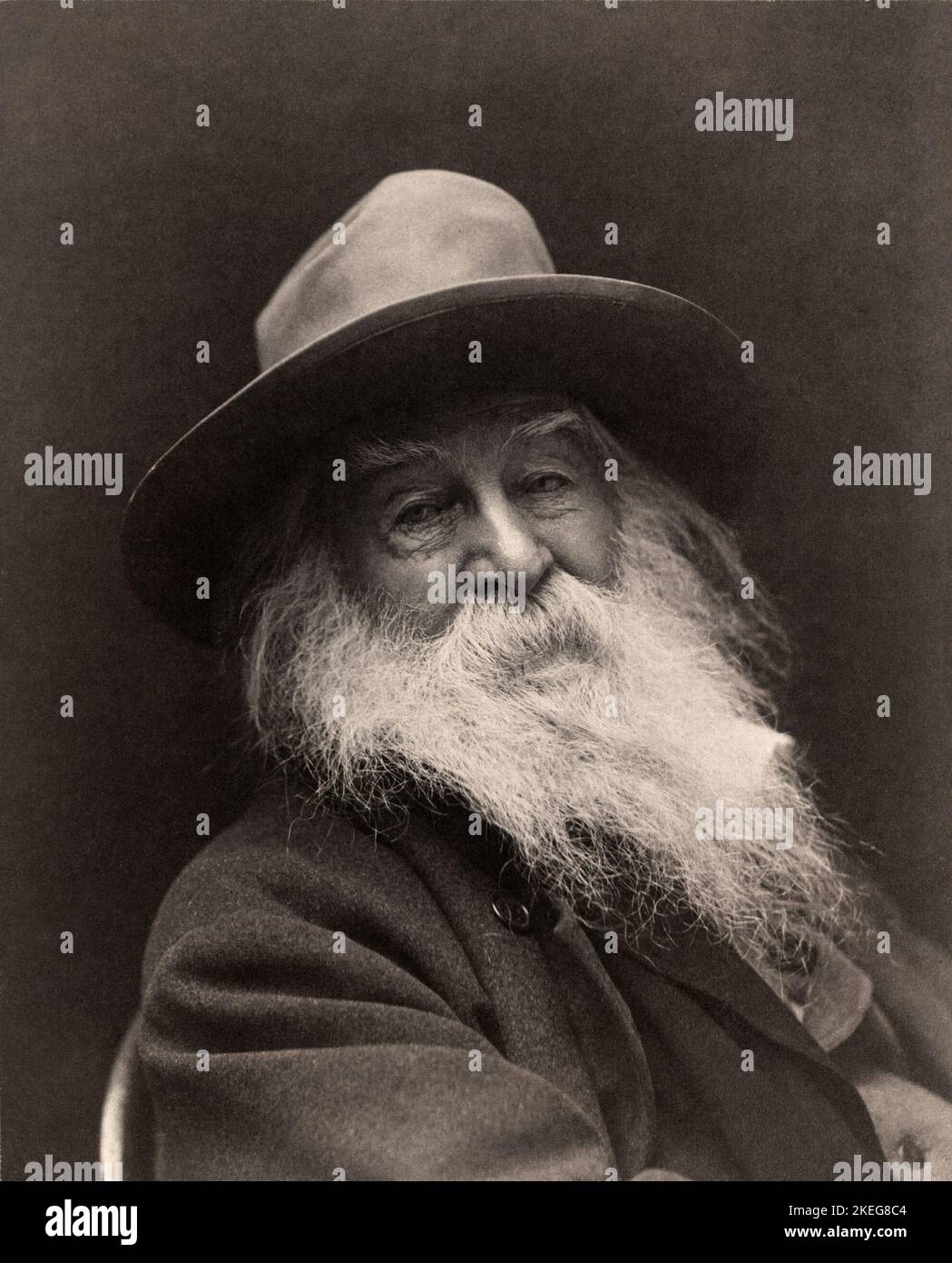 Ein Porträtfoto von Walt Whitman von George C. Cox. 1887. Stockfoto