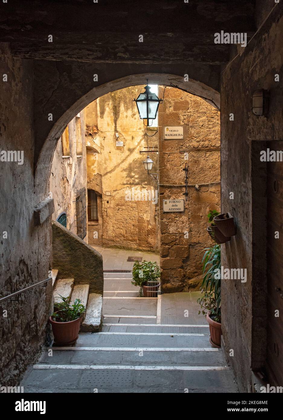 Altstadt Von Pitigliano - Jüdisches Ghetto Kleines Jerusalem, Toskana, Italien Stockfoto