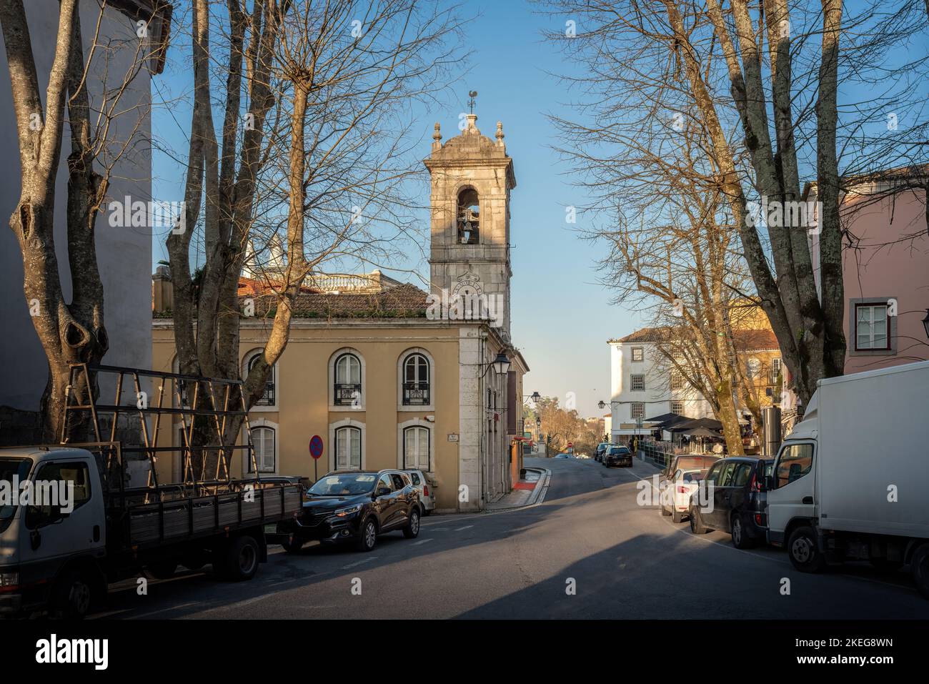 Uhrenturm (ehemaliger Gefängnis-Turm) - Sintra, Portugal Stockfoto