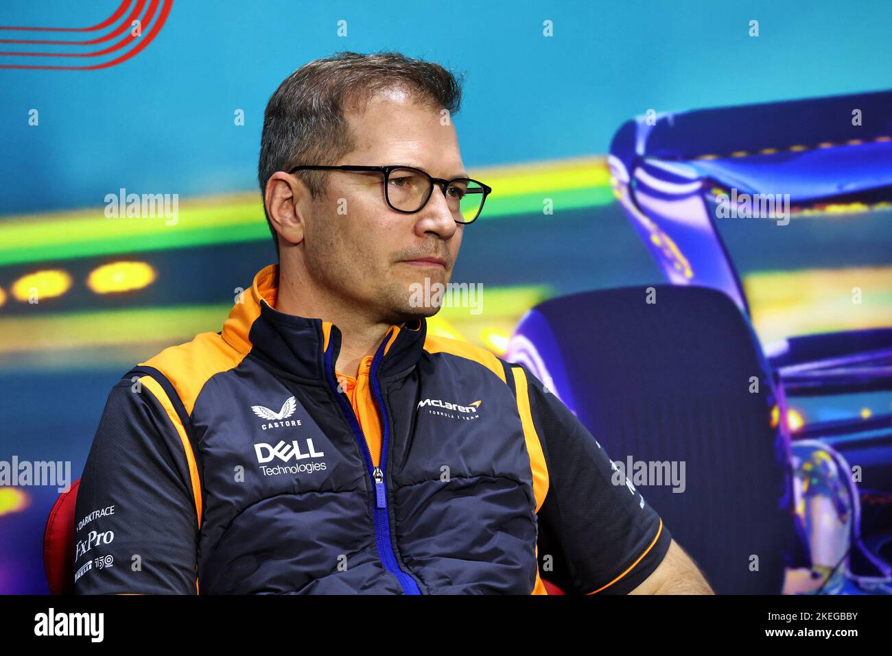 FIA Pressekonferenz mit Andreas Seidl, McLaren Managing Director, Portrait während der Formel 1 Heineken Grande Premio de SÃ£o Paulo 2022, Sao Paulo Grand Prix Grand Prix 2022, 21. Lauf der FIA Formel 1 Weltmeisterschaft 2022 vom 11. Bis 13. November 2022 auf dem Interlagos Circuit, In Sao Paulo, Brasilien - Foto: Dppi/DPPI/LiveMedia Stockfoto