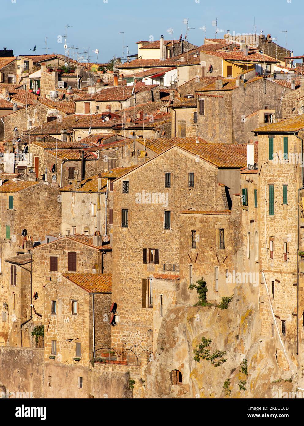 Blick auf die Altstadt von Pitigliano - Little Jerusalem, Toskana, Italien Stockfoto