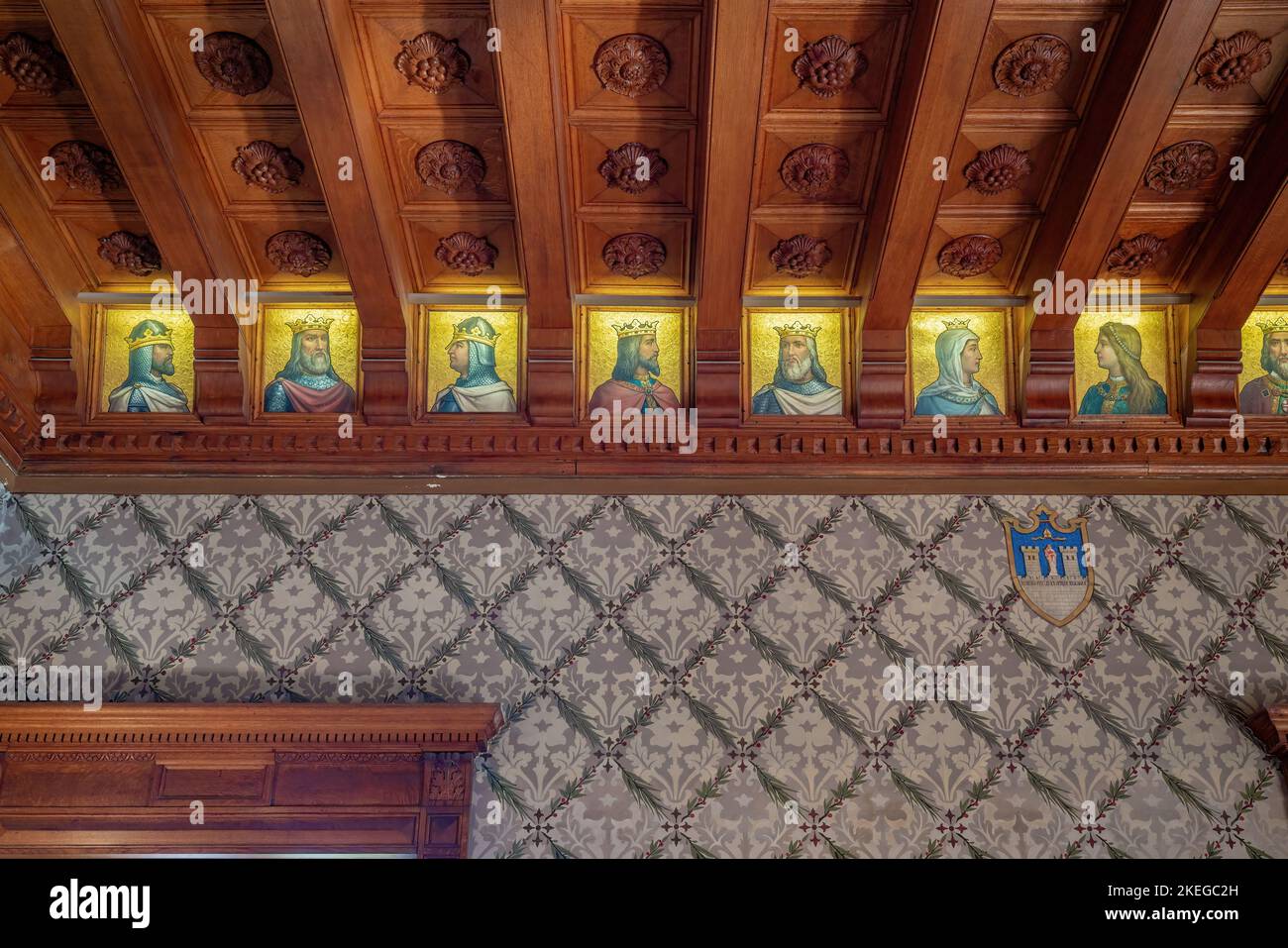 Kings Room im Palace of Quinta da Regaleira - Sintra, Portugal Stockfoto