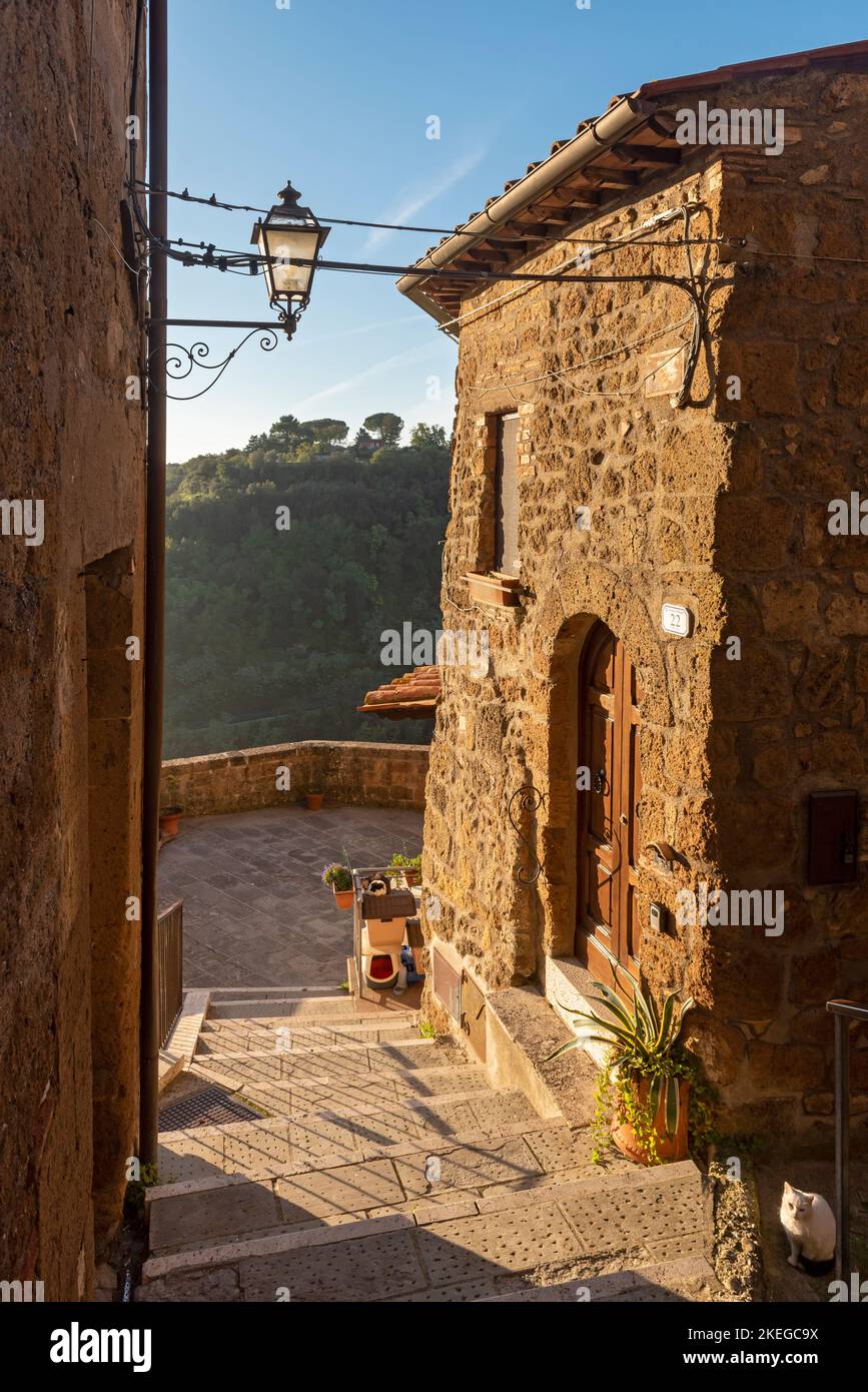 Altstadt Von Pitigliano - Jüdisches Ghetto Kleines Jerusalem, Toskana, Italien Stockfoto