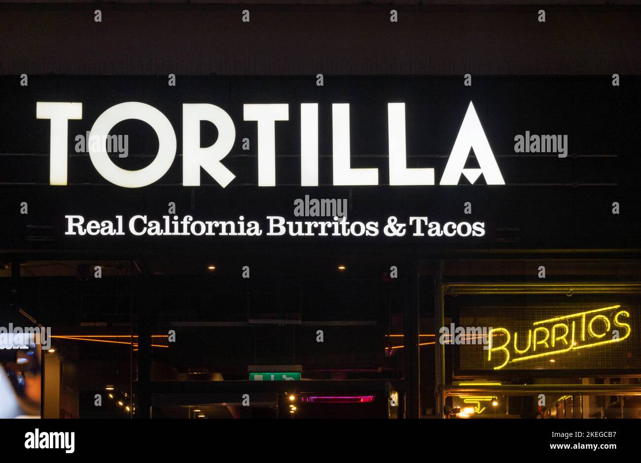 Tortilla, ein typisch kalifornisches mexikanisches Restaurant in Liverpool Stockfoto