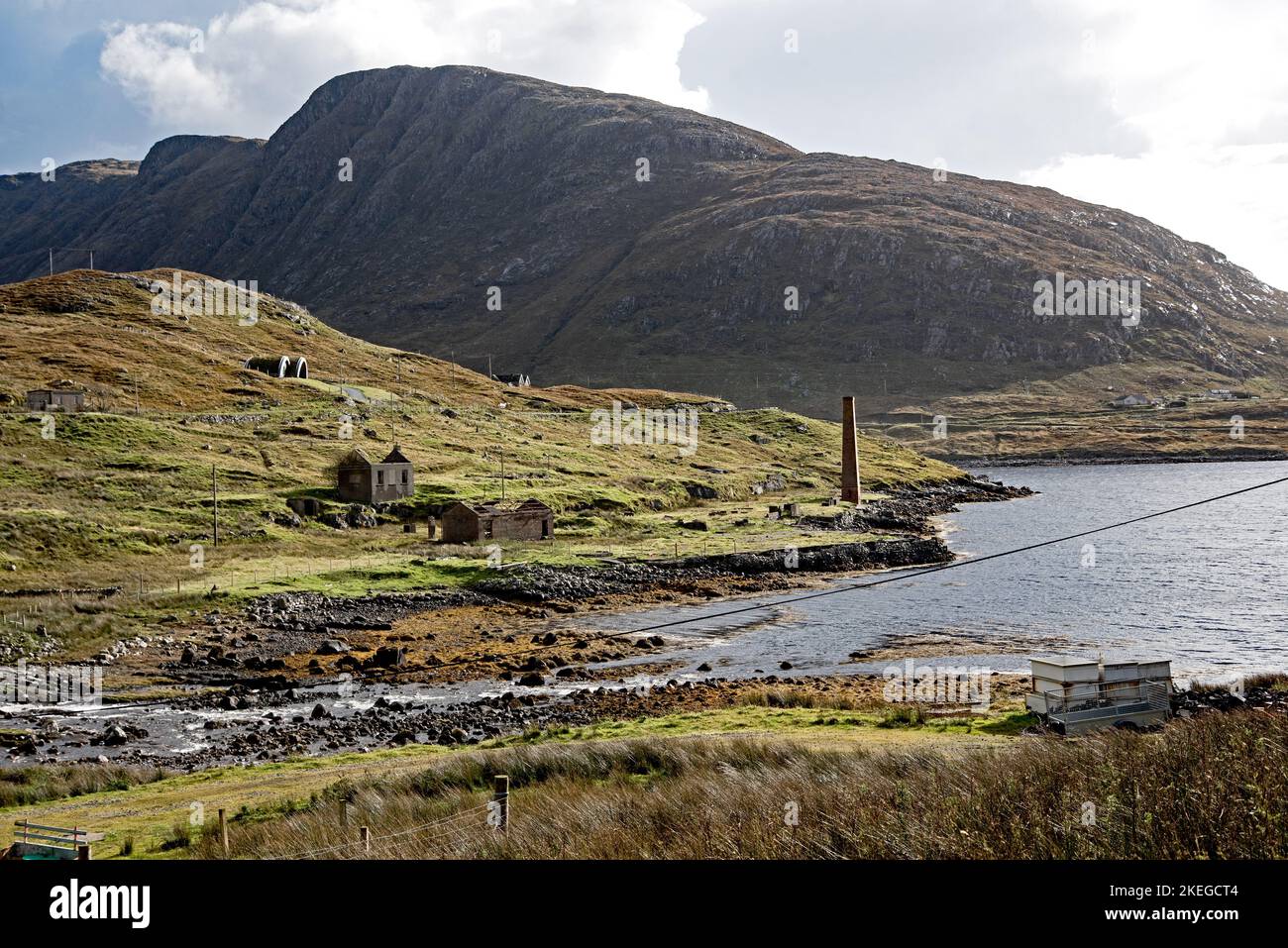 Überreste der Walfangstation der Bunavoneader auf der Isle of Harris, Äußere Hebriden, Schottland, Großbritannien. Stockfoto